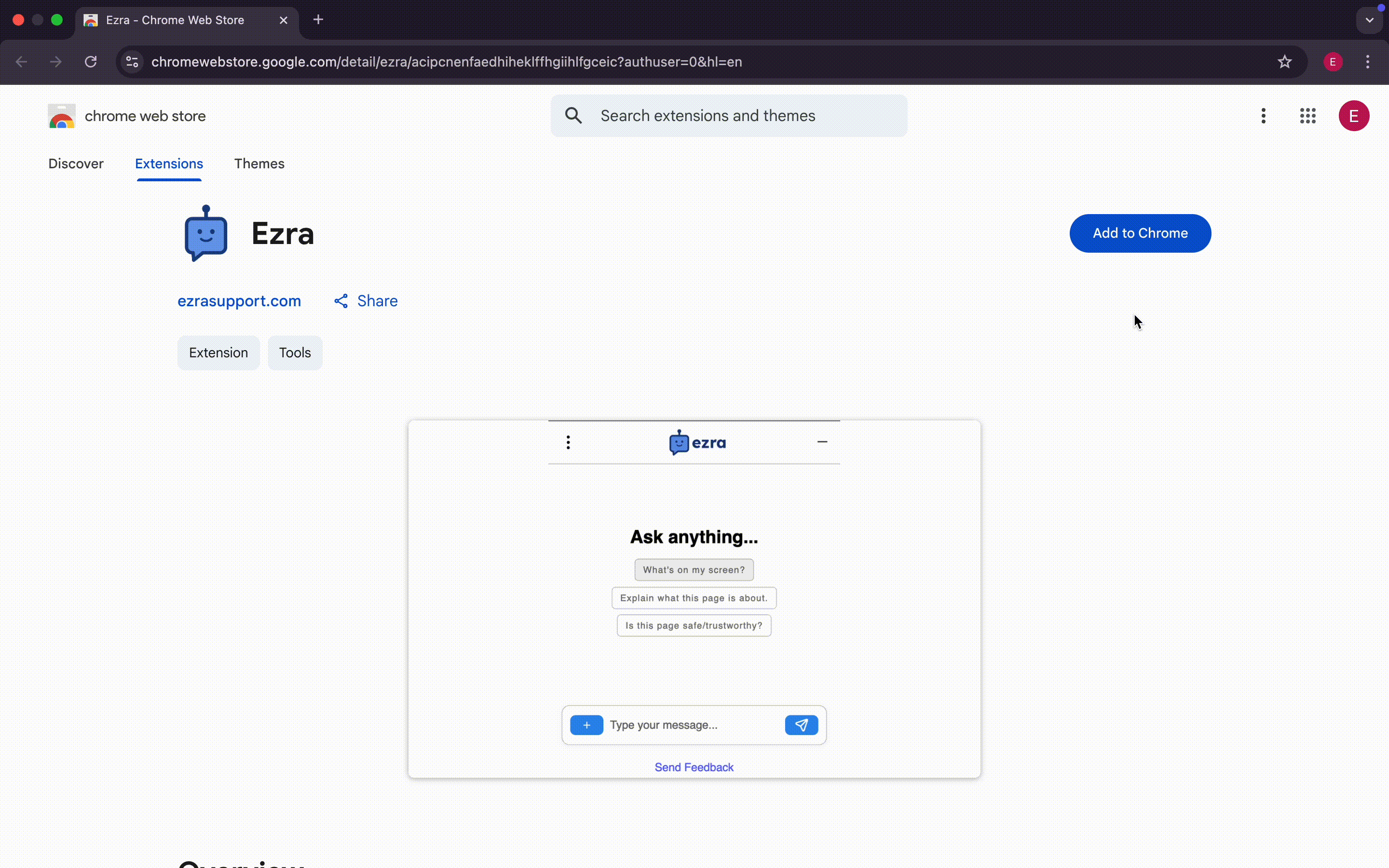 Install Ezra extension